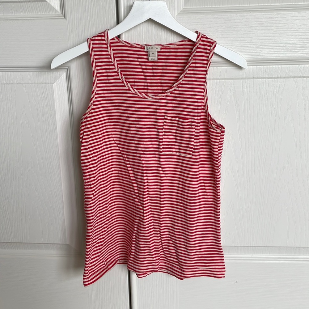Jcrew Red and White Striped Tank Top